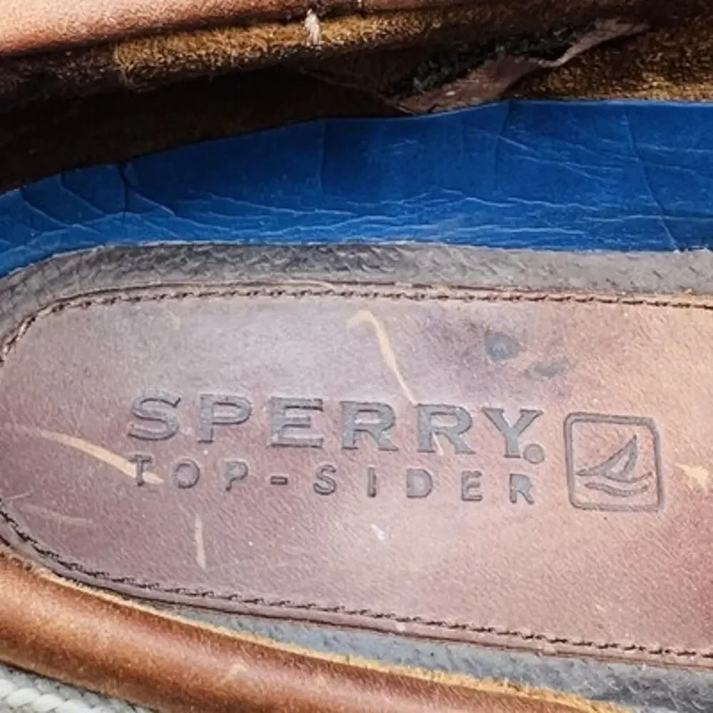 Sperry Shoes Mens 11 Brown Leather Top Sider Boat Deck Moc Toe Casual Comfort